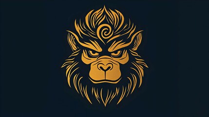 Obraz premium Golden Monkey Head Illustration