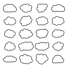 Fototapeta premium creative cloud shape outline set drawing 