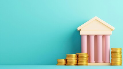 3D representation of a loan ecosystem with various financial options, diverse services, financial inclusion