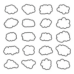 creative cloud shape outline set drawing 