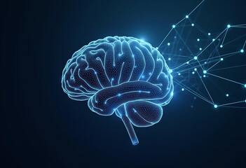 Obraz premium Brain with Artificial Intelligence network stock Image 