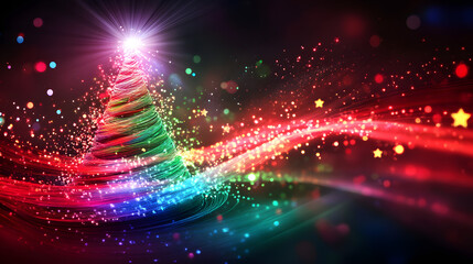 Obraz premium Fiber Optic Christmas Tree