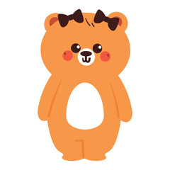 cute drawing cartoon bear. cute animal drawing, doodle, sticker