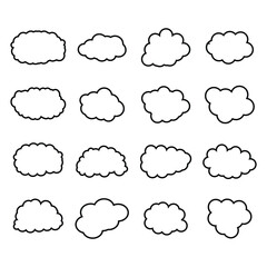 creative cloud shape outline set drawing 