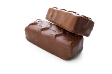Chocolate bars, sweet candy isolated on transparent background