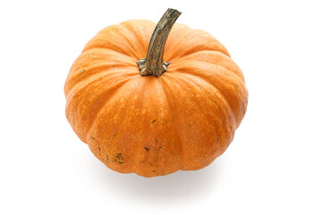 Ripe orange pumpkin isolated on transparent background