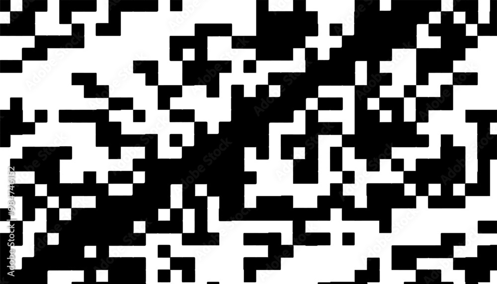 Aufkleber black and white transition pattern with pixel effect. abstract geometric design element for backgrou