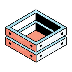 A unique design icon of wooden box