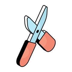 Trendy vector design of scissors