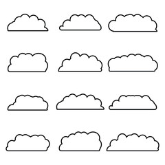 creative cloud shape outline set drawing 