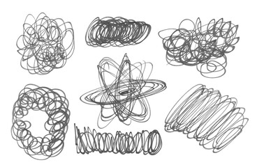  Set geometric shapes, hand draw felt tip pen isolated on white