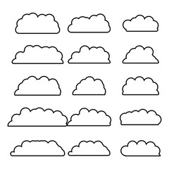creative cloud shape outline set drawing 