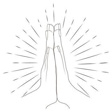 recommend clip art: Hands in prayer. Symbol openness heart and desire for spiritual connection. Hope for divine guidance or support. Expression gratitude. Conversation with God.