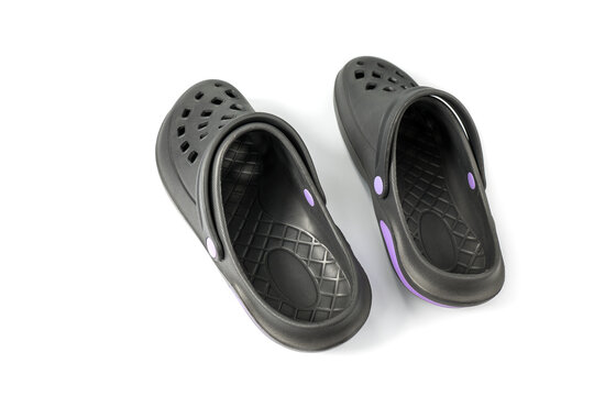 Crocs classic clogs on the white. Rubber garden shoes