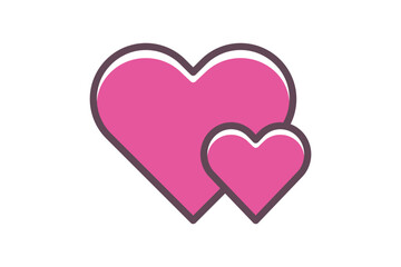 A simple outline design featuring a heart, a heart pierced by an arrow, a broken heart, and a heart in love. This captures the essence of love—joy, pain, and connection.