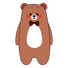 cute drawing cartoon bear. cute animal drawing, doodle, sticker