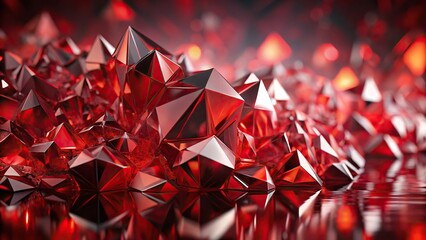 Abstract red crystal background reflecting light, perfect for graphic design projects