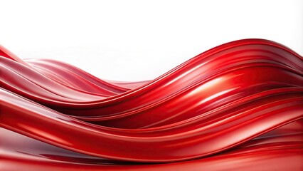 Abstract red waves on white background