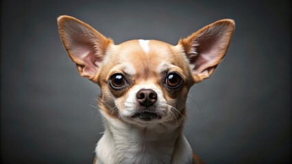 Evil chihuahua staring into camera with displeased expression
