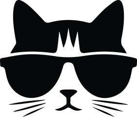A cat with sunglasses logo icon vector image