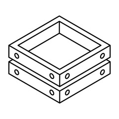 A unique design icon of wooden box