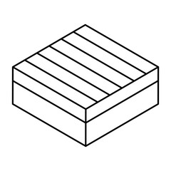 A unique design icon of wooden box