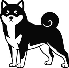 Dog logo icon silhouette vector image