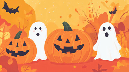 A Halloween-themed infographic featuring fun facts about pumpkins, candy, and ghosts.
