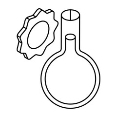      Trendy vector design of chemical flask