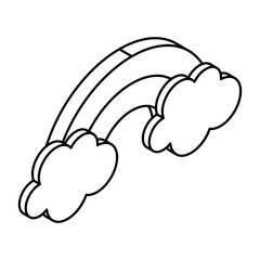 An eye catching icon of rainbow, flat style 