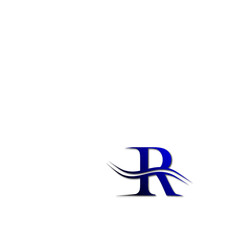 Initial R letter logo design.Gradient twisted ribbon line for logotype, title, header, company name.
Vector illustration 
