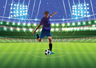 Dynamic Football Player in Action Vector Illustration
Football, player, athlete, sports, game, competition, stadium, field, match, teamwork, victory, goal, action, running, kicking, 
