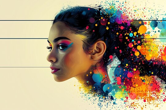 Vibrant vector of gymnast on the parallel bars designed with abstract shapes and soothing colors