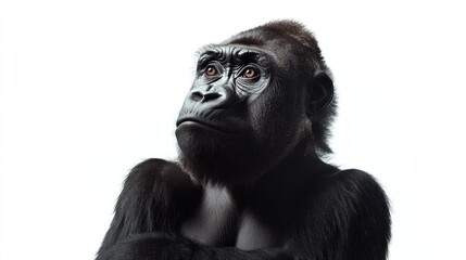 Obraz premium Close-up Portrait of a Curious Gorilla