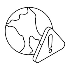 A flat design icon of global error 