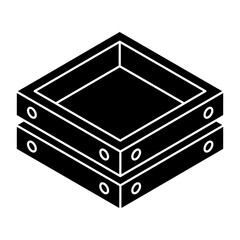A unique design icon of wooden box