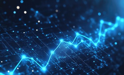 Obraz premium Abstract digital data flow with glowing lines and points.