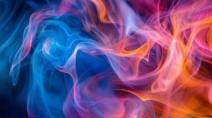 Fototapeta premium Colored Smoke Trails Intertwining Mid-Air