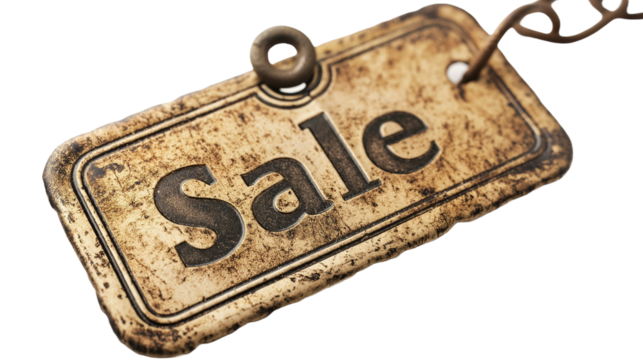 Black Friday label tag with sale text on transparent background.