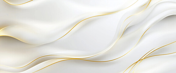 Fototapeta premium Abstract Light Gray Background with Gold Lines on White Paper, Web Poster, Banner, Placard. AI generation.
