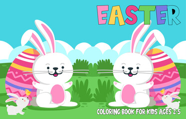 Easter coloring book cover design