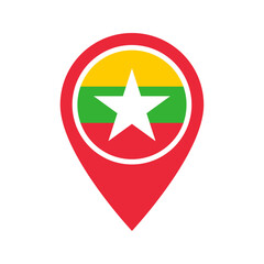 Myanmar flag location icon