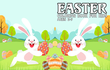 Easter coloring book cover design