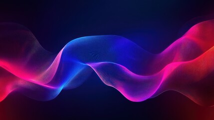 Obraz premium A mesmerizing wave of colorful gradients in blue and pink tones creates a sense of motion and depth in a dark background.