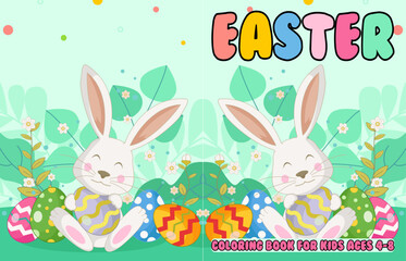 Easter coloring book cover design