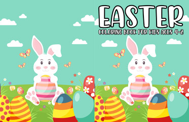 Easter coloring book cover design