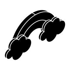 An eye catching icon of rainbow, flat style 