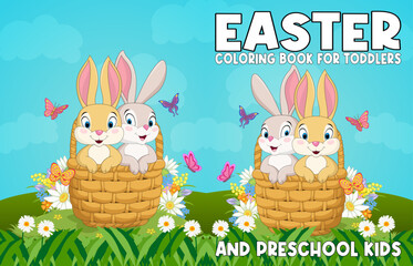 Easter coloring book cover design