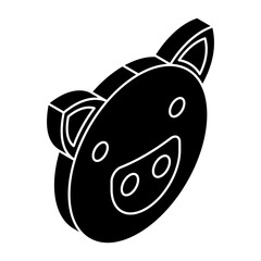 Trendy design icon of pig