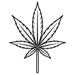 3d rendering of dynamic Cannabis with silhouette beautiful line art. 